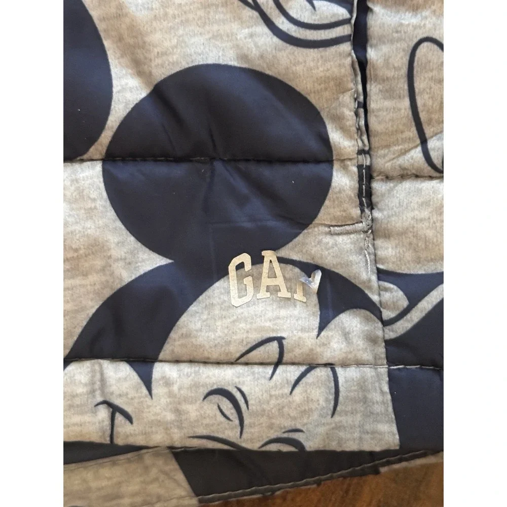 Baby Gap Disney Mickey Mouse Puffer Jacket 18-24 Months Grey Navy Hooded Winter
